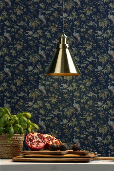 (image for) Laura Ashley Rufus Pendant Antique Brass